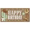 Big Dot of Happiness Western Hoedown Birthday Kraft Paper Banner, Wild West Cowboy Happy Birthday, Printed Brown Paper Party Sign Decoration – 1 Count